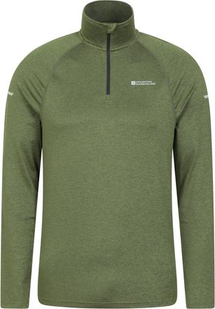 Mountain Warehouse Heren Echo gem&ecirc;leerde gerecyclede semi-rits midlayer (Groen)