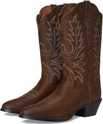 Ariat Heritage Western R Toe Womens Boots Distressed Brown : 7.5 B - Medium, Full Grain leather/Leather