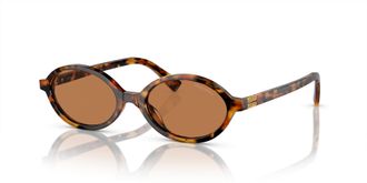 Miu Miu Brown Oval Ladies Sunglasses MU 04ZS 19P2Z1 50
