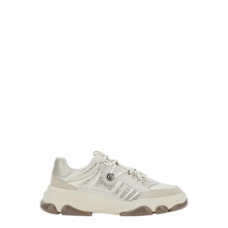 Pinko Sneaker Athena 01 with white laminated cow suede women - female - PINKO - Sneakers - White - 7 UK - Shoes