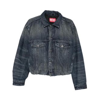 Diesel Denim jack met verwassen effect - Dames - Jassen - Blauw - Maat: XS Denim