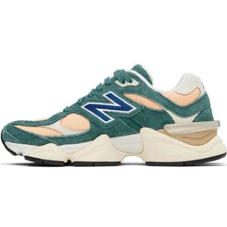 New Balance 9060 Mens Sneakers, New Spruce/Peach Blossom/Team Royal, 9.5 UK