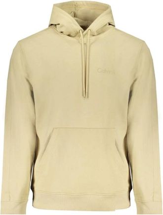 Calvin Klein Beige Katoenen Hoodie met Zak - Heren - Hoodies - Beige - 2XL - Katoen - Hoodies & sweatvesten