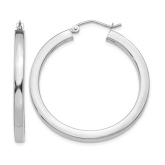 Diamond2Deal 14k Gold 3mm Square Shape Tube Hoop Earrings