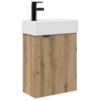 vidaXL M&oacute;dulo De Ba&ntilde;o Con Grifer&iacute;a Roble Artisan 45,5 X 22,5 X 84 Cm Vidaxl
