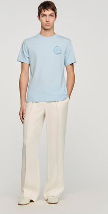 Sandro Cotton crochet flower T-shirt