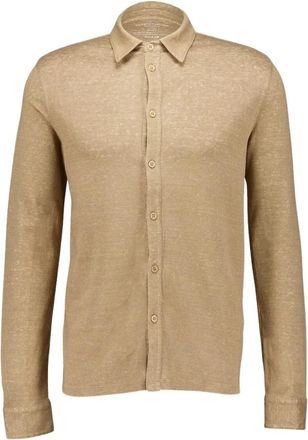 Majestic Filatures Woestijn Katoen Linnen Overhemd - Heren - Casual Overhemden - Beige - 2XL - Katoen - Overhemden