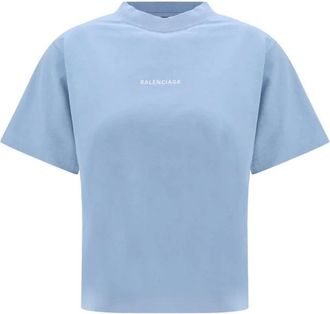 Balenciaga T-Shirts, female, Blue, Size: 2XS Back T-shirt