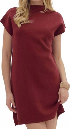 Entro Call Me Yours Sweater Knit Dress In Burgundy