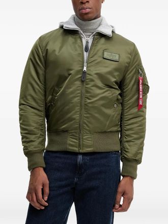 Alpha Industries Bomber con zip - Verde