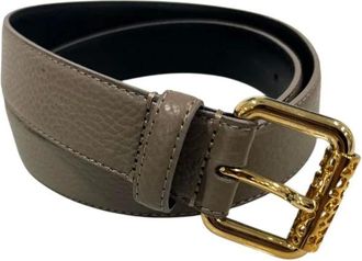 Borbonese Accessoires, Dames, Grijs, ONE Size, Leer, Leren Riem