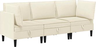 vidaXL Juego De Muebles De Sal&oacute;n 3 Uds. Crema Tela Vidaxl