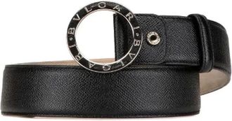 Bulgari Pre-owned Belts, male, Black, Size: ONE SIZE Pre-owned B.Zero1 Leather Belt Black Silver