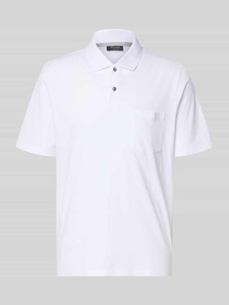 Maerz MAERZ Muenchen Regular Fit Poloshirt mit Brusttasche in Weiss, Gr&ouml;&szlig;e 48