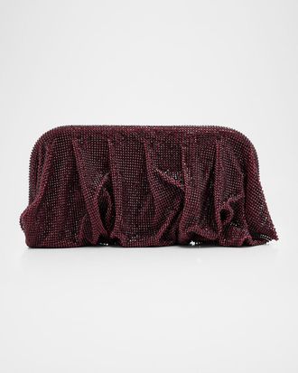 Benedetta Bruzziches Venus La Grande Pleated Crystal Mesh Clutch Bag