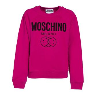 Moschino Milano Dubbele Smiley Fuxia-trui