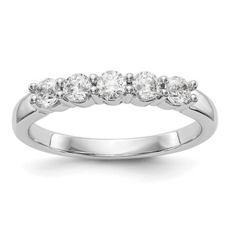 Diamond2Deal 14k White Gold Lab Grown Diamond Wedding Band Ring 1/2Ct Clarity- VS Color- D-E