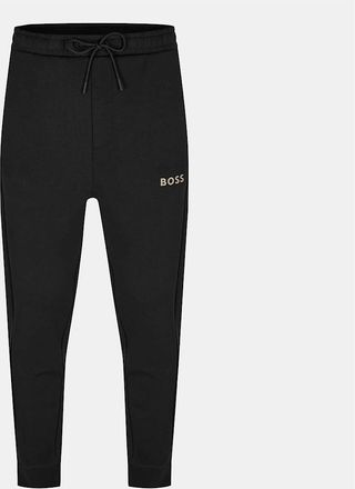 HUGO BOSS Mens Hadiko Wordmark Solid Patterned Joggers - Black - Size: 33/32/32