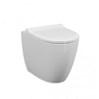 Vitra Wc Adosado A Pared Con Desag&uuml;e Rimless En Cer&aacute;mica Blanca Brillo Sento - Con Tapa De Inodoro