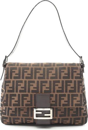 Fendi Borsa a spalla Mamma Forever in tela con motivo Zucca 2010-2025 - Marrone