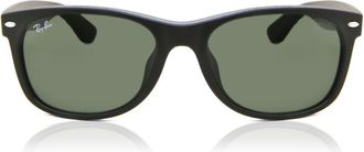 Ray-Ban RB2132F New Wayfarer Matte Asian Fit 622 Mens Sunglasses Black Size 55