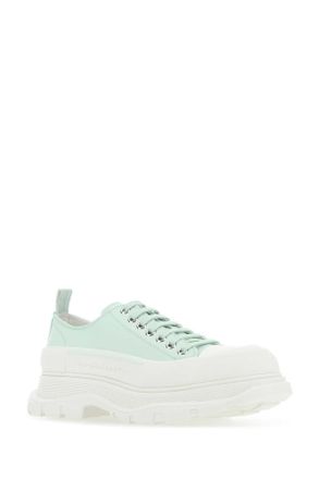 Alexander McQueen Zee Groene Leren Tread Slick Sneakers