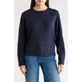 Democracy Textured Knit Dolman Sleeve Top in Heather Navy at Nordstrom Rack, Size X-Small