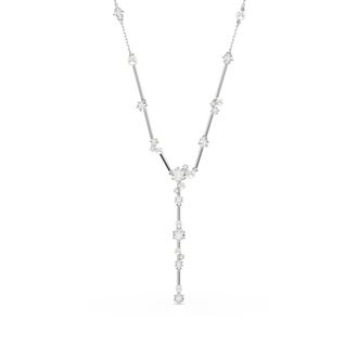 Swarovski Constella Bars WoMens Base Metal Necklace - Silver 5711830 - One Size
