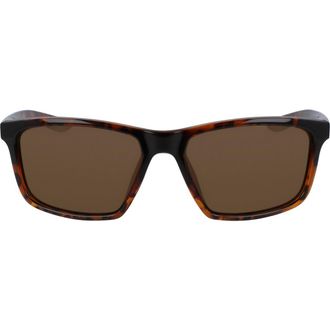 Nike Valient 60mm Square Sunglasses in Tortoise/Dark Brown at Nordstrom Rack