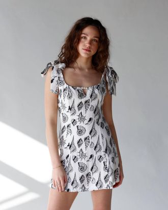 Emory Park Spring Tide Mini Dress In White/black