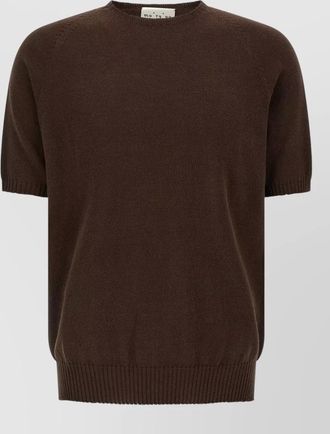 Maryya cotton crew neck sweater short sleeves