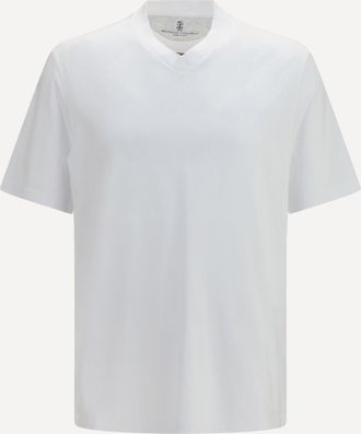 Brunello Cucinelli Cotton jersey V-neck T-shirt Male XXS