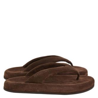 Ferragamo Dylan Suede Platform Sandals, Size 10