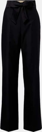 Valentino Pantaloni regular in lana e mohair con fiocco