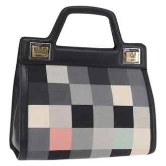 Ferragamo Pre-owned Canvas Hand Bag - Dames - Pre-owned - Veelkleurig - Maat: ONE Size Leer