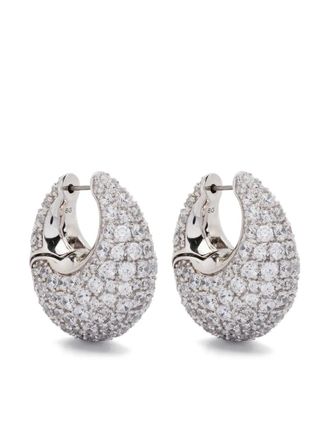 Swarovski Sublima pierced earrings - women - Rhodium Plated Metal/Zirconia - One Size - Silver