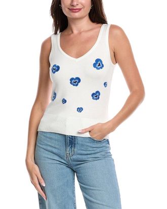 T Tahari Knit Pansy Tank Top