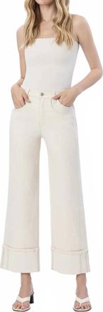 Flying Monkey High Rise Cuffed Wide Leg Jeans In Radiant Symphony