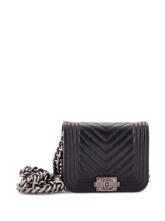 Chanel Boy Flap Chain Chevron Lambskin belt bag - Zwart