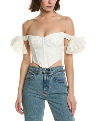 Bardot Sigma Linen Corset Top