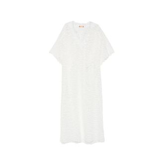 Ermanno Scervino Maxi Dresses, female, White, Size: 2XS Lace V-neck Maxi Dress