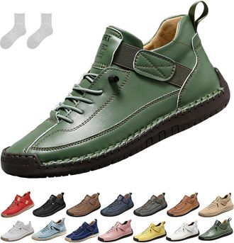 Generic Orthopedic Shoes, Womens Handmade Leather Orthopedic Comfortable Shoes, Anti-Impact Non-Slip for Hiking Camping Driving (P,12.5)