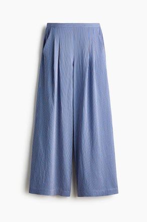 H&M Straight Pull-on Trousers in Blue/striped at Nordstrom, Size X-Small