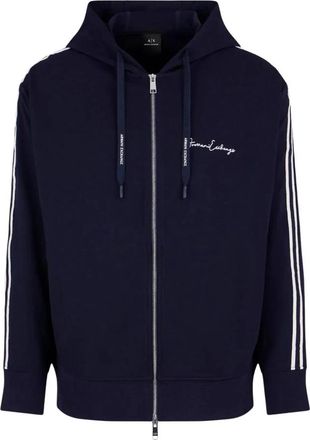 A|X Armani Exchange Zip-through Hoodie - Heren - Vesten met rits - Blauw - L - Polyester - Hoodies & sweatvesten