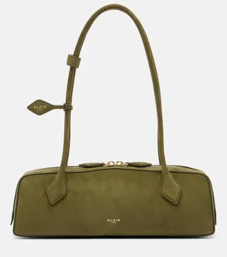 Alaia Ala&iuml;a Le Teckel Medium suede shoulder bag