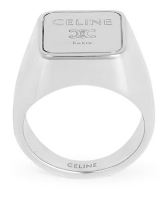 Celine SQUARE TRIOMPHE CHEVALIER RING IN RHODIUM-PLATED BRASS - Celine - Man