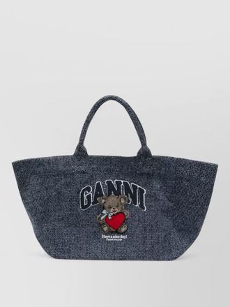 Ganni cabas cotton tote bag