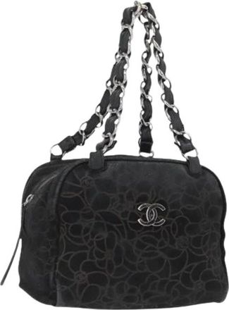 Chanel Pre-owned Vintage Schoudertas - Dames - Vintage Schoudertas - Zwart - ONE Size - Su&egrave;de - Vintage