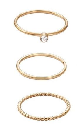 Adornia Set of 3 Assorted Stackable Rings in Gold at Nordstrom Rack, Size 6