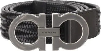 Ferragamo Black Braided Fabric Belt